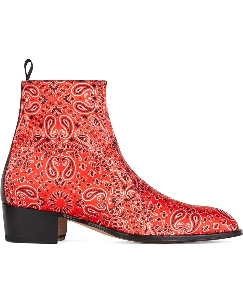 Giuseppe Zanotti Stiefel mit Paisley-Print - Rot Rot