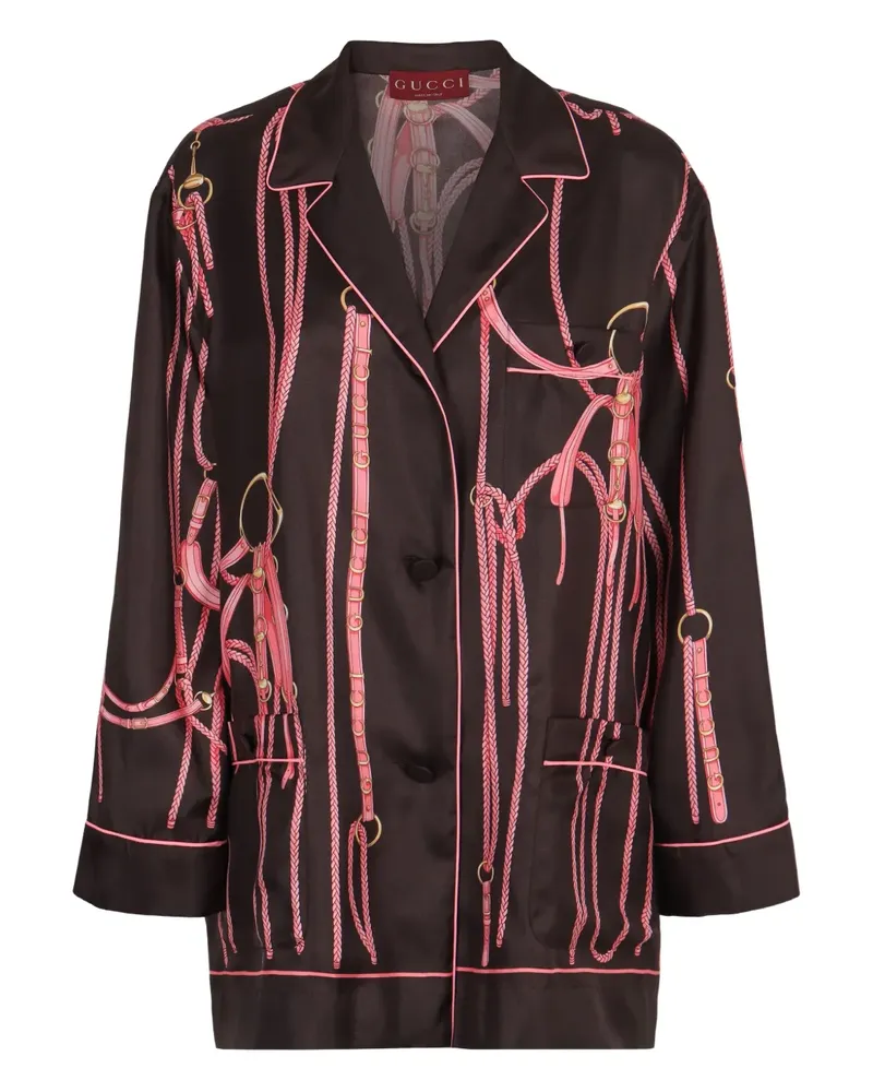 Gucci Jacke mit Jacquard-Taschen - Braun Braun