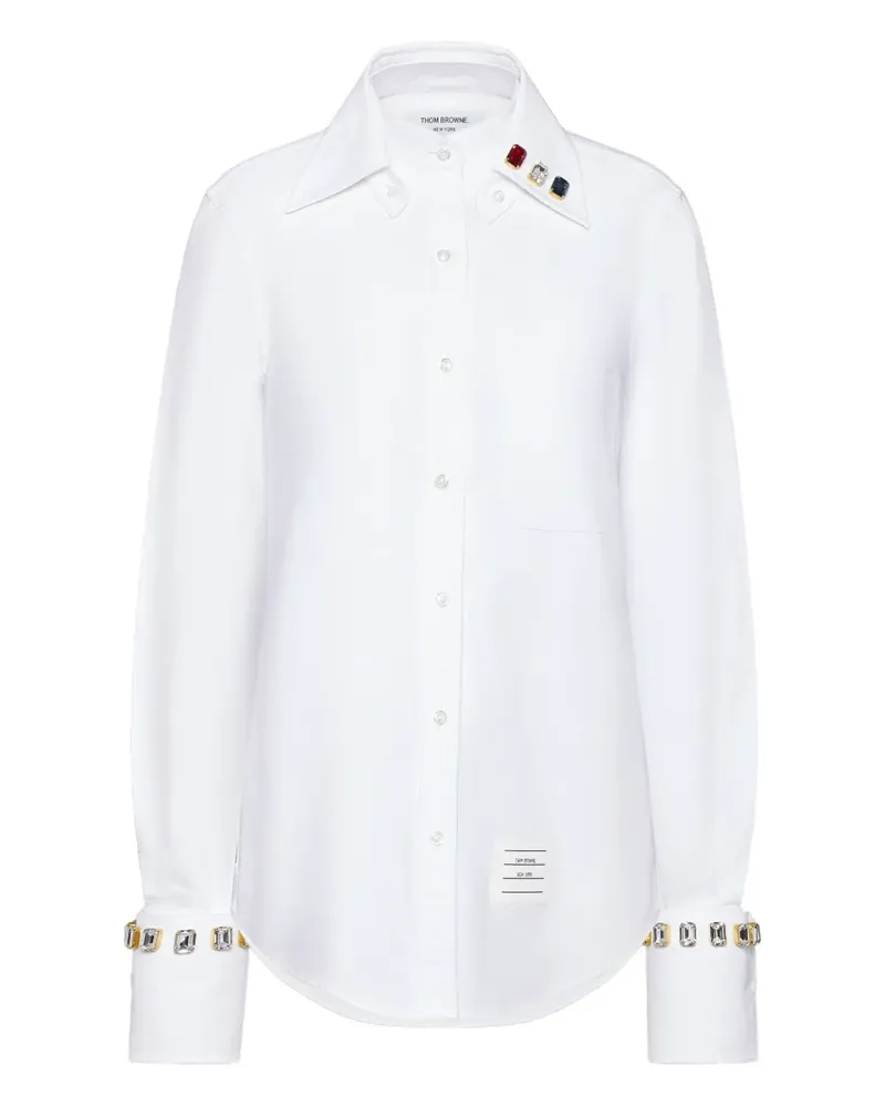 Thom Browne Hemd mit Kristalltasche - Weiß Weiß