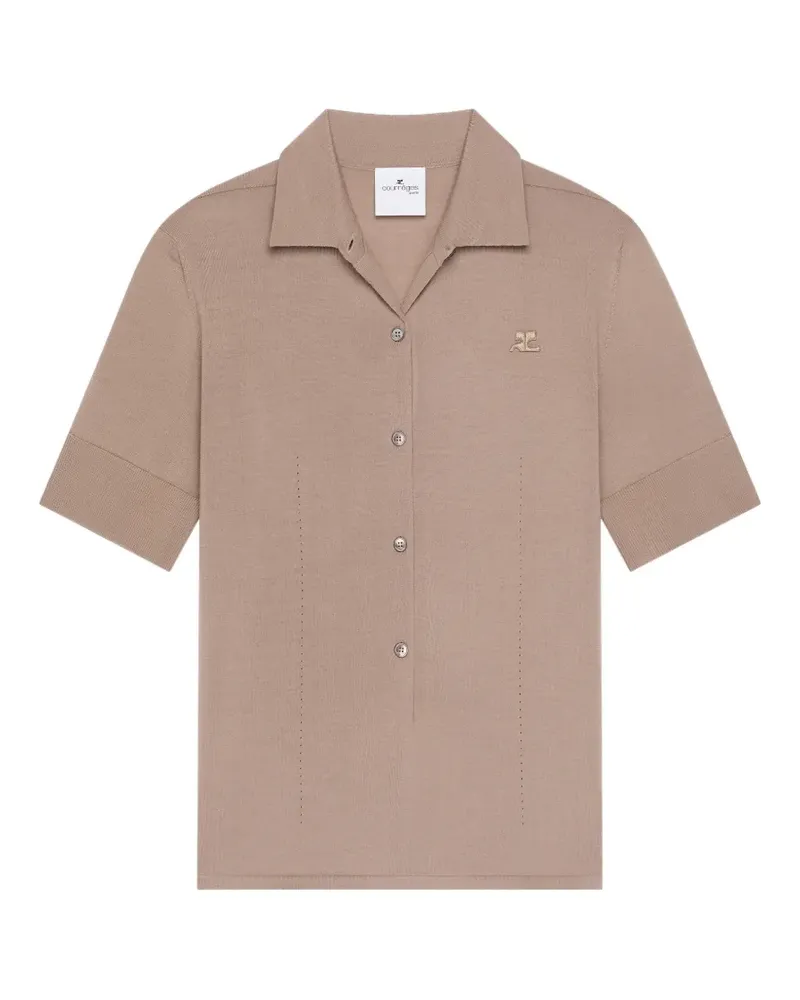 Courrèges Poloshirt aus Merinowolle - Nude Nude