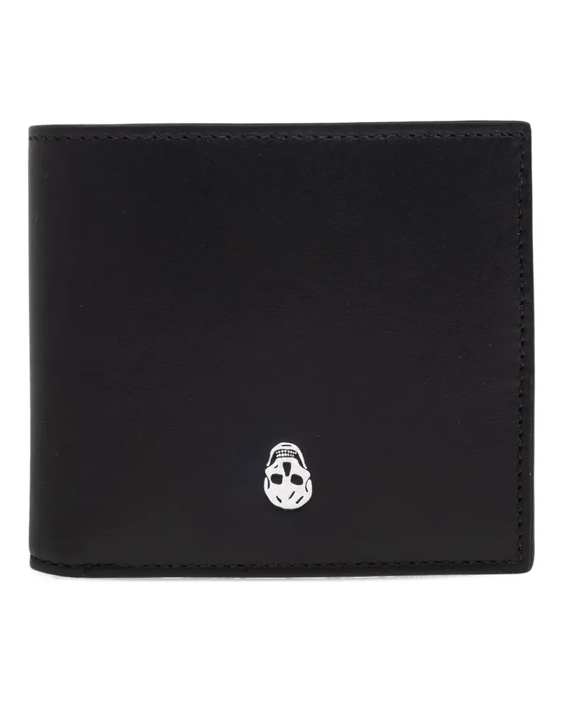 Alexander McQueen Portemonnaie mit Totenkopf-Schild - Schwarz Schwarz