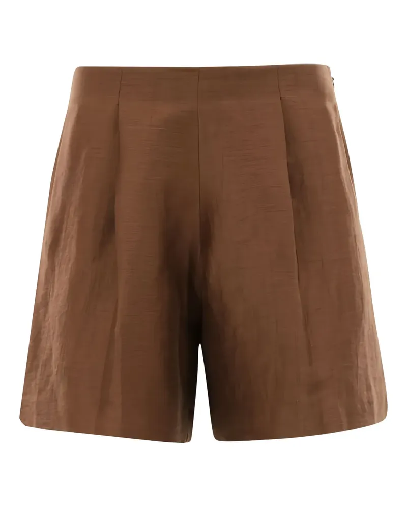 L'Agence Leinenshorts mit Falten - Braun Braun
