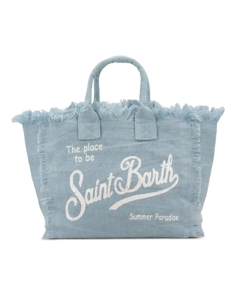 MC2 Saint Barth Vanity Tote Bag mit ausgefransten Kanten - Blau Blau