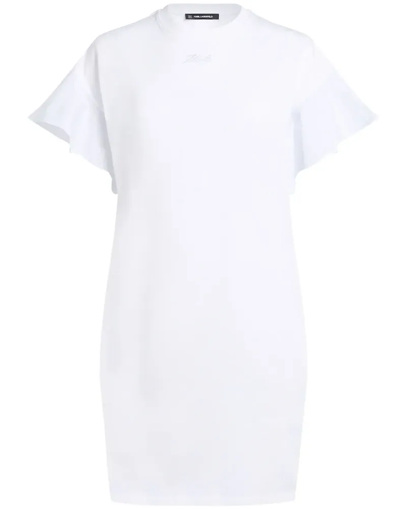 Karl Lagerfeld Kleid mit Rüschenärmeln - Weiß Weiß