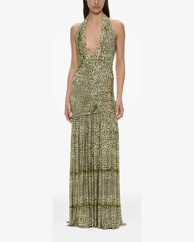 Christopher Esber Gerafftes Orion Maxikleid - Grün Grün