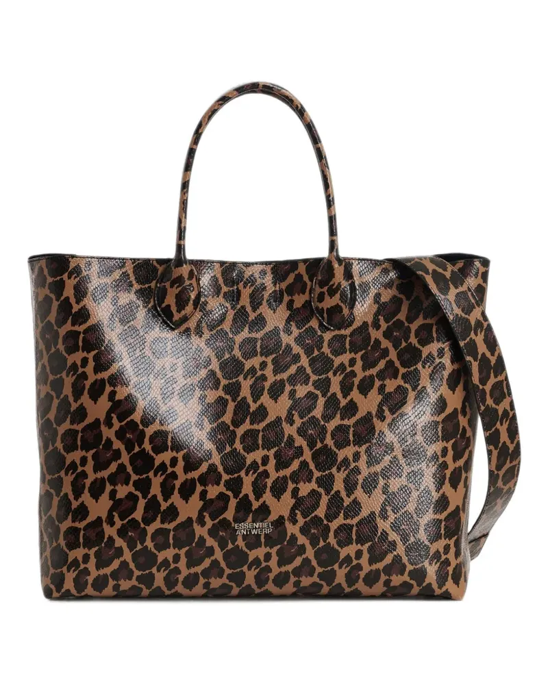 Essentiel Konstantin Schultertasche mit Leopardenprint - Braun Braun