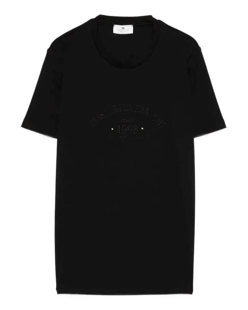 Elisabetta Franchi T-Shirt mit Logo - Schwarz Schwarz