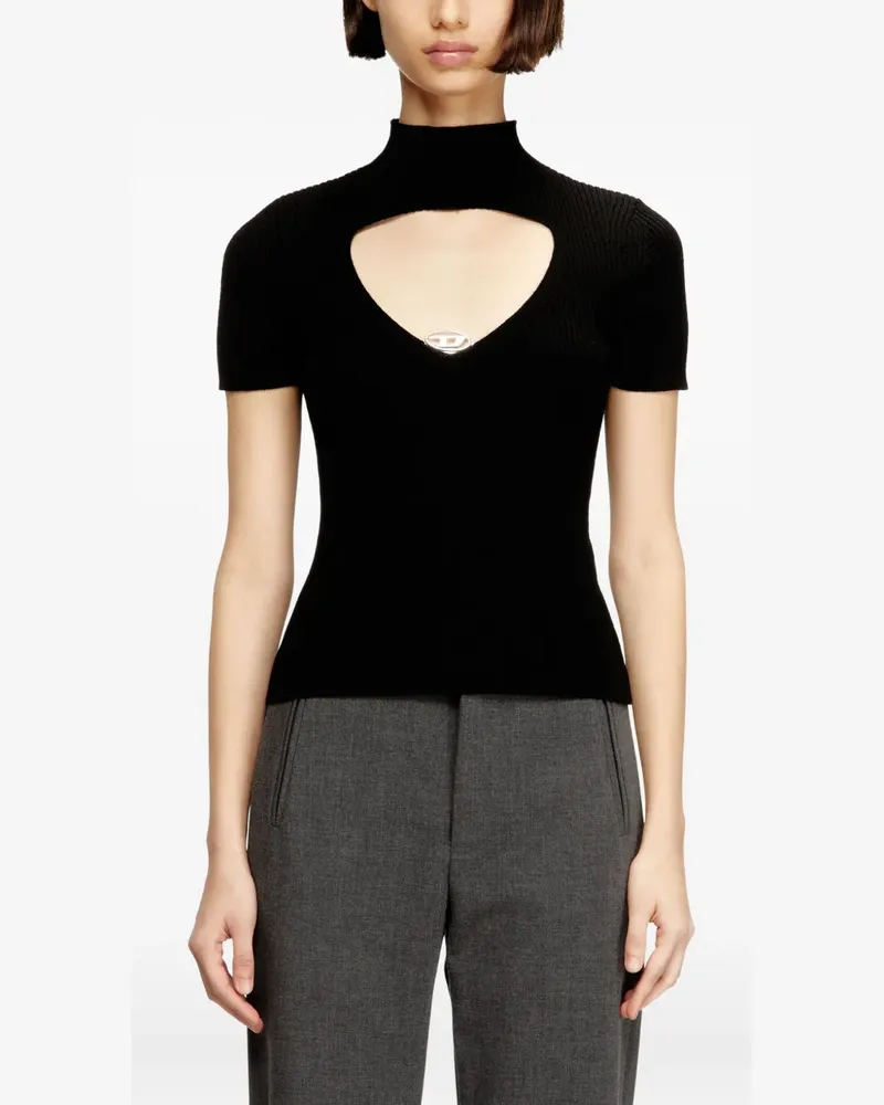Diesel M-Olive T-Shirt mit Cut-Out - Schwarz Schwarz