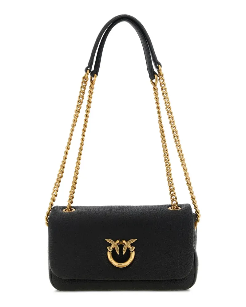 Pinko Love Birds Schultertasche mit Schnalle - Schwarz Schwarz