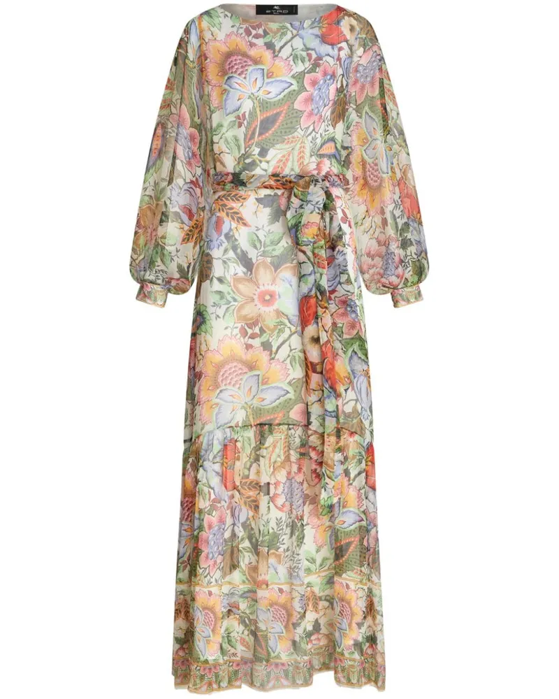 Etro Seidenkleid mit Blumen-Print - Nude Nude