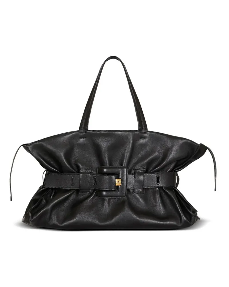 Balmain Anthem Tote Bag mit Schnalle - Schwarz Schwarz