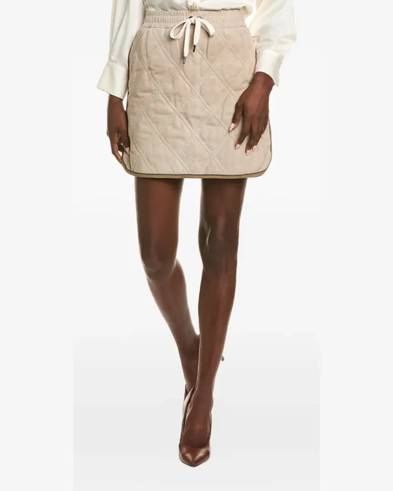 Brunello Cucinelli quilted mini skirt - Nude Nude