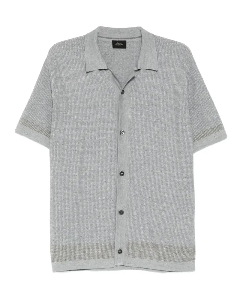 Brioni T-Shirt mit Waffelstrick-Muster - Grau Grau
