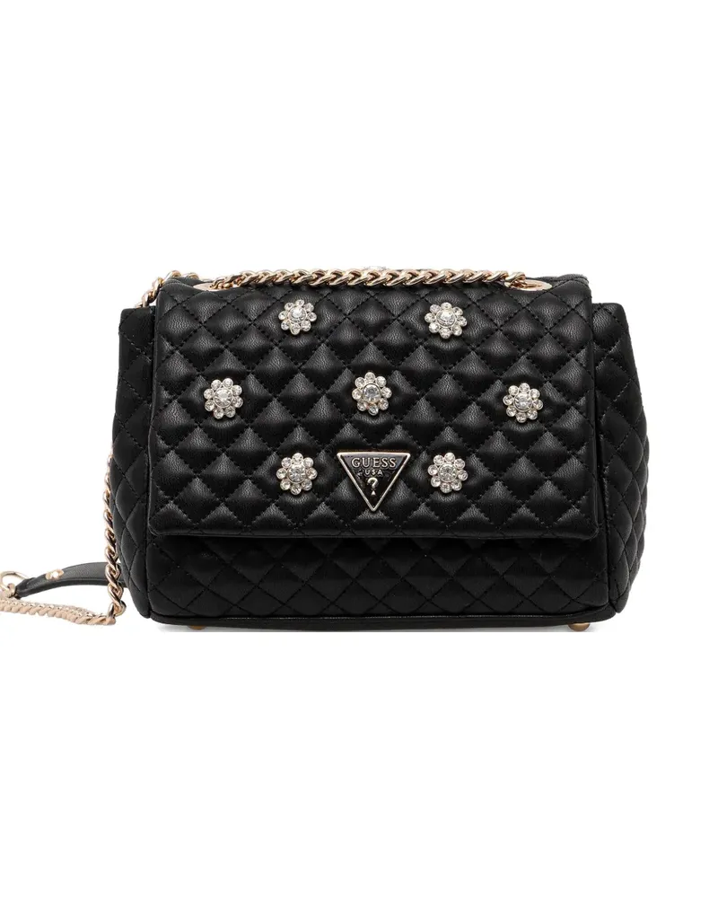 Guess quilted floral cross body bag - Schwarz Schwarz