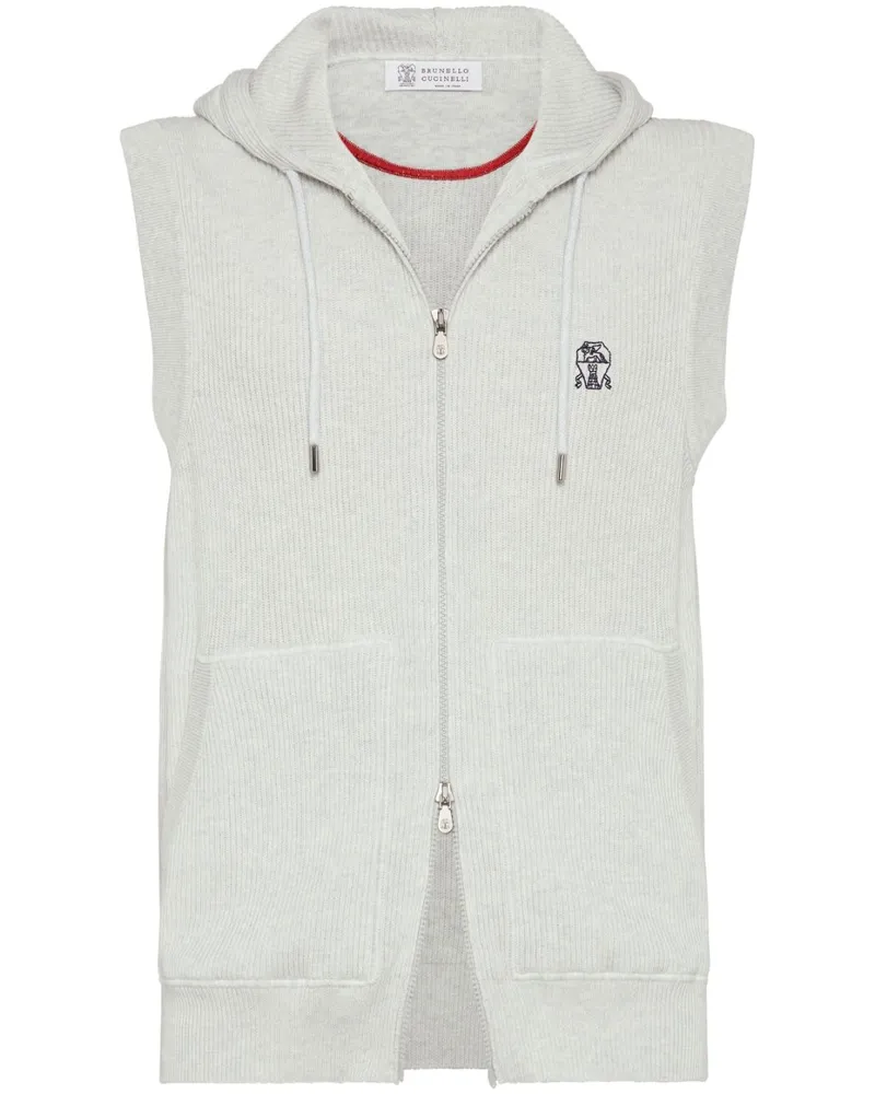 Brunello Cucinelli Gestrickter Pullunder - Grau Grau