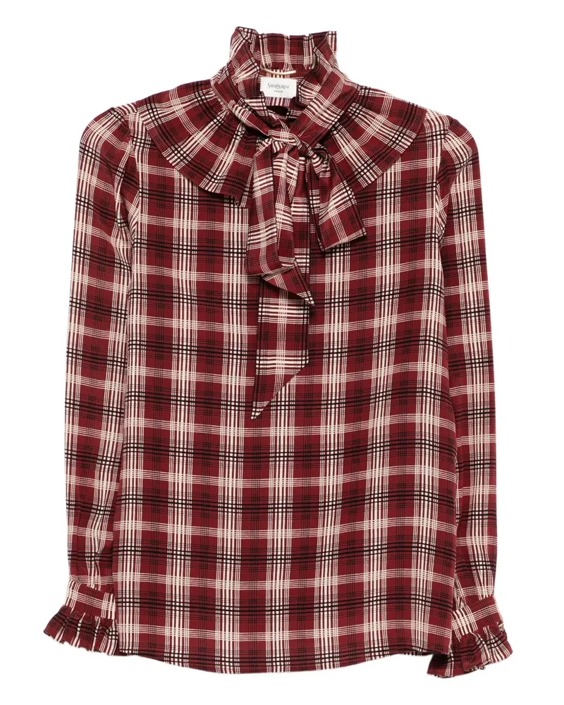 Saint Laurent Karierte Bluse - Rot Rot