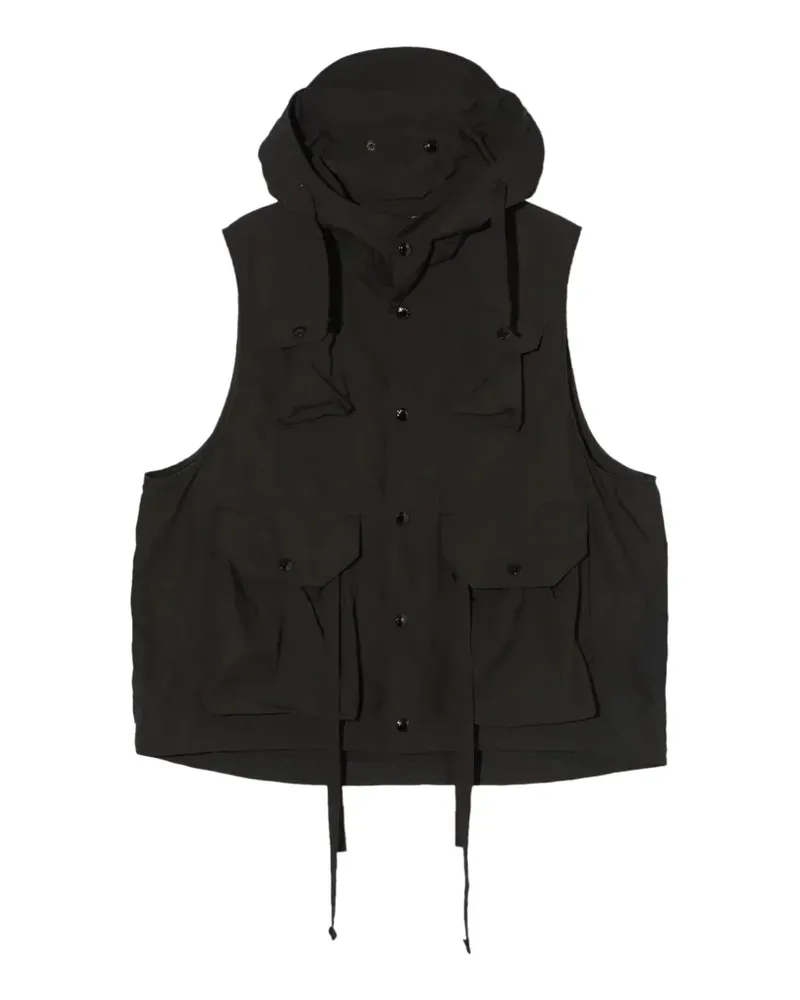 Engineered Garments hooded multi-pocket field vest - Schwarz Schwarz