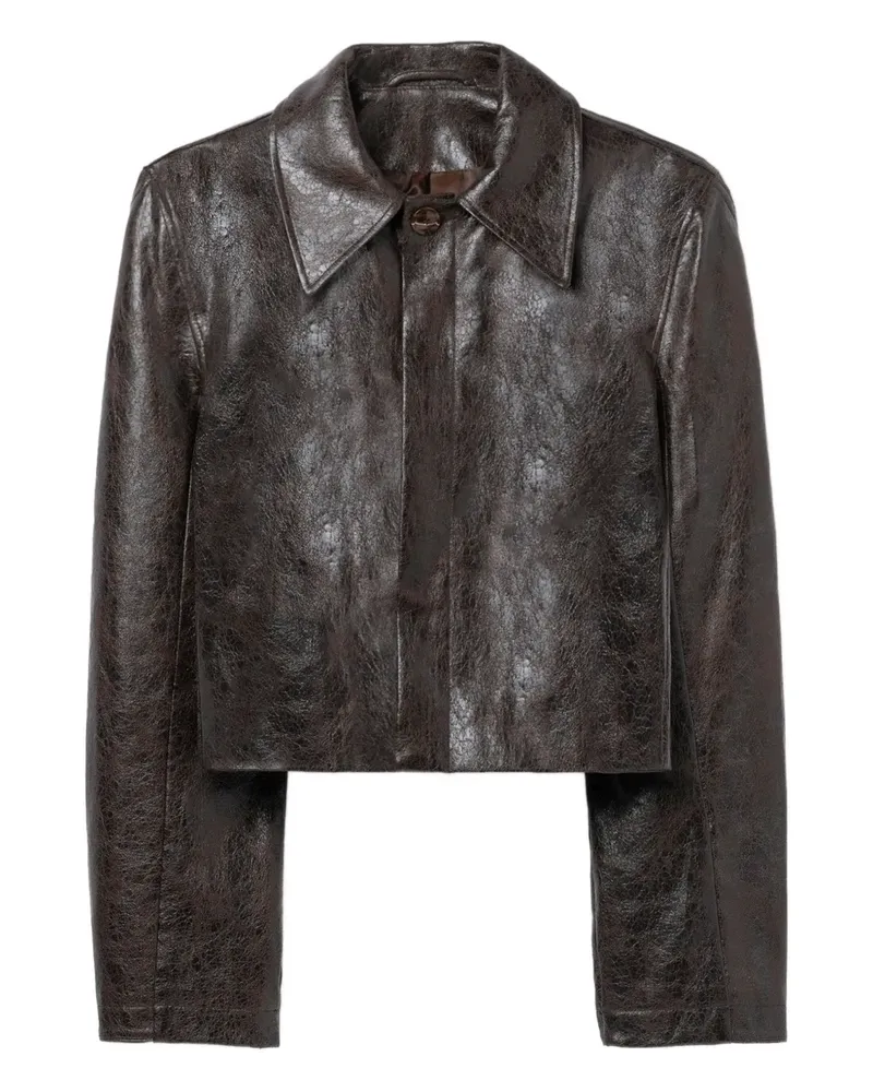Séfr Keane Jacke aus Faux-Leder - Braun Braun