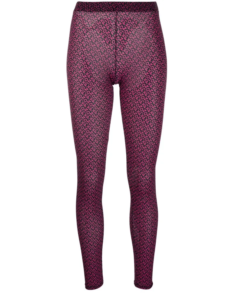 Pinko Leggings mit Logo-Muster - Schwarz Schwarz