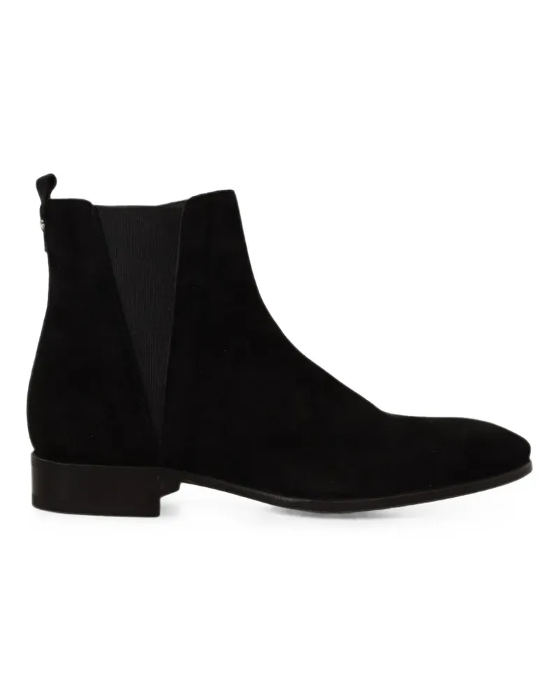 Dolce & Gabbana Chelsea-Boots aus Wildleder mit spitzer Kappe - Schwarz Schwarz