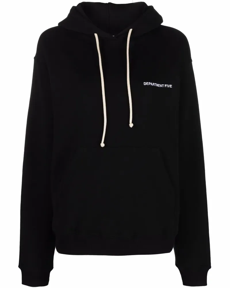 Department 5 Hoodie mit Logo-Print - Schwarz Schwarz