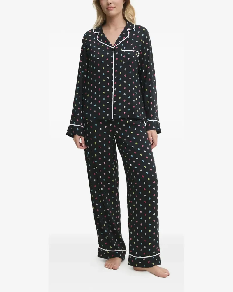 DKNY logo-print pyjama set - Schwarz Schwarz