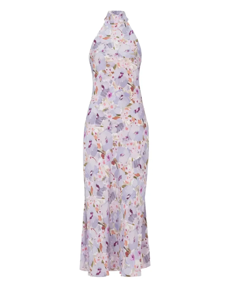 Balmain Poppy Flower halterneck dress - Violett Violett
