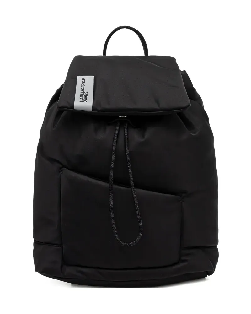Karl Lagerfeld flap-top drawstring backpack - Schwarz Schwarz