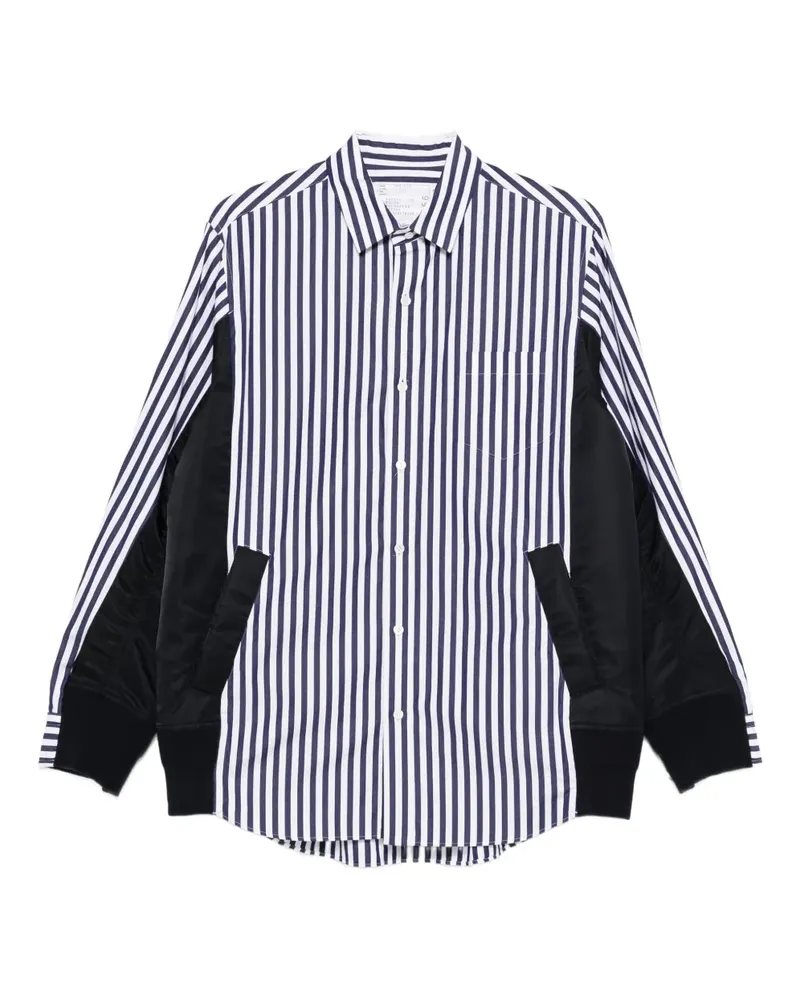Sacai Gestreiftes Hemd - Blau Blau