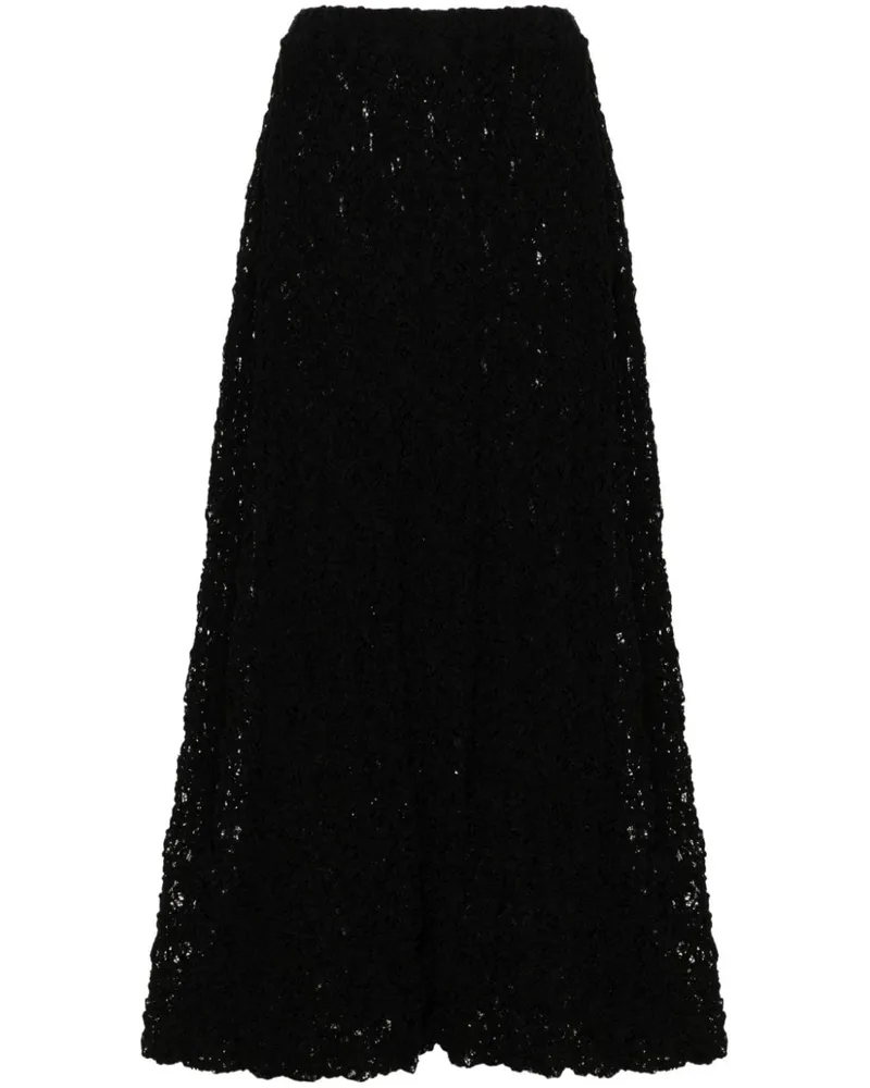 Jil Sander Midirock mit Spitze - Schwarz Schwarz
