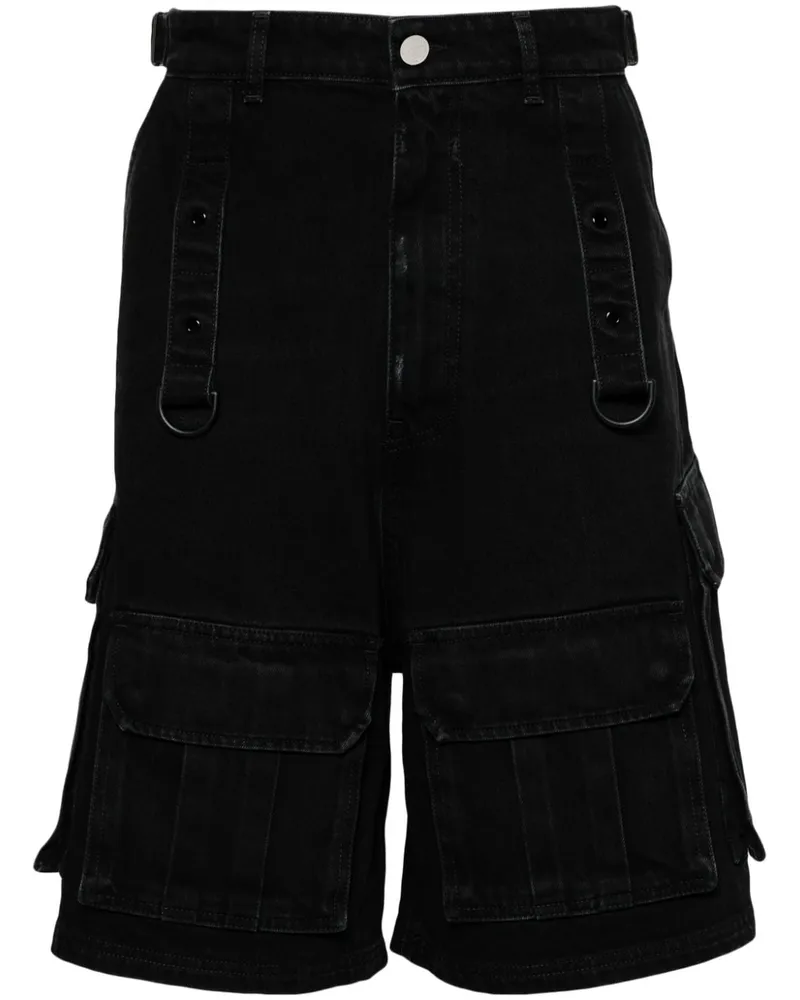 VETEMENTS Jeans-Cargo-Shorts mit hohem Bund Schwarz