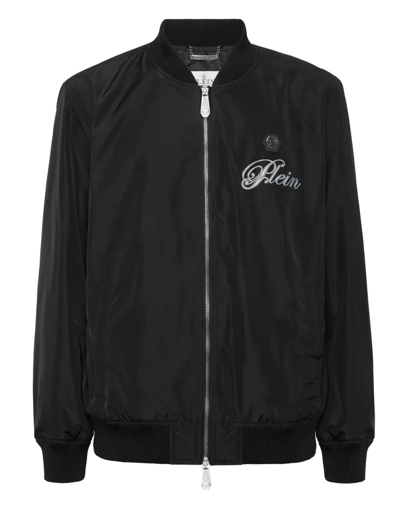Philipp Plein Bomberjacke mit Totenkopf-Print - Schwarz Schwarz