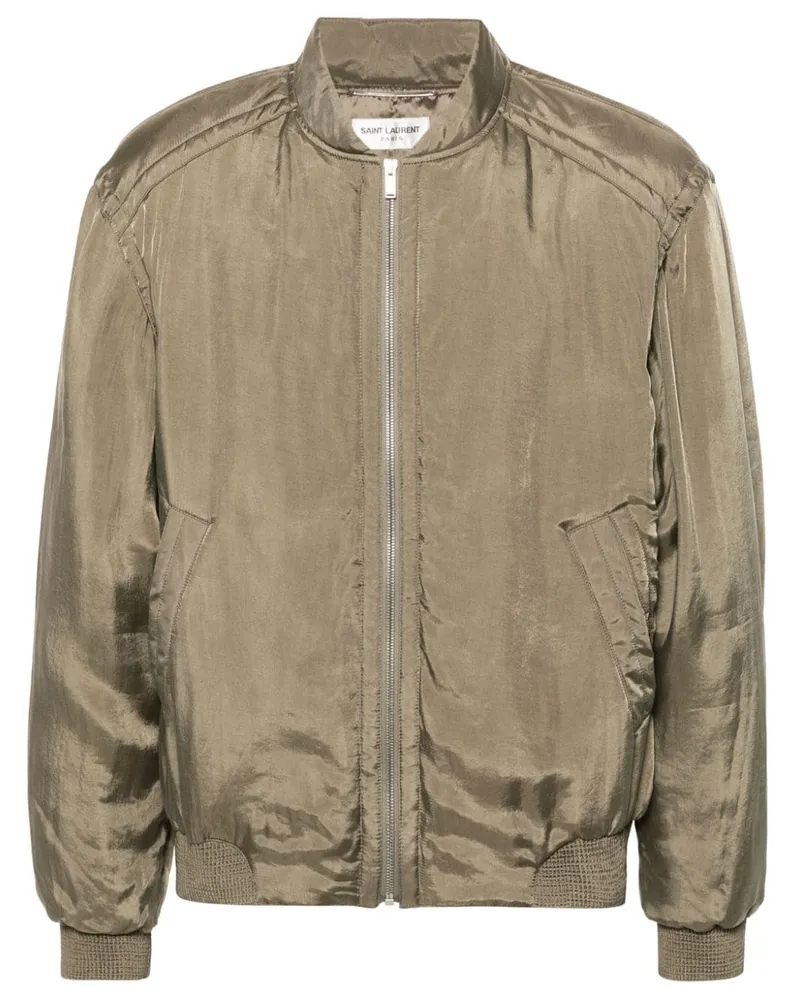 Saint Laurent Wattierte Teddy Bomberjacke - Braun Braun