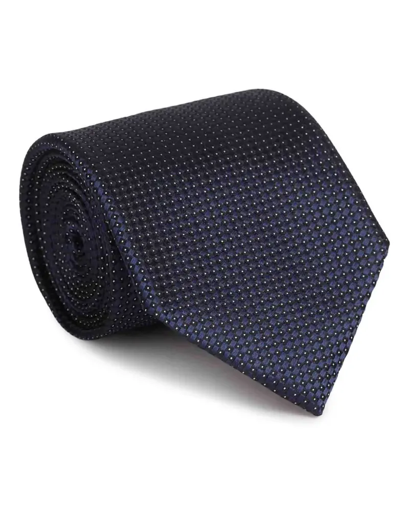 Ermenegildo Zegna Geometrisch gemusterte Seidenkrawatte - Blau Blau