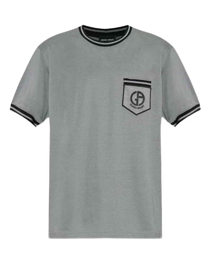 Giorgio Armani T-Shirt mit Tasche - Grau Grau