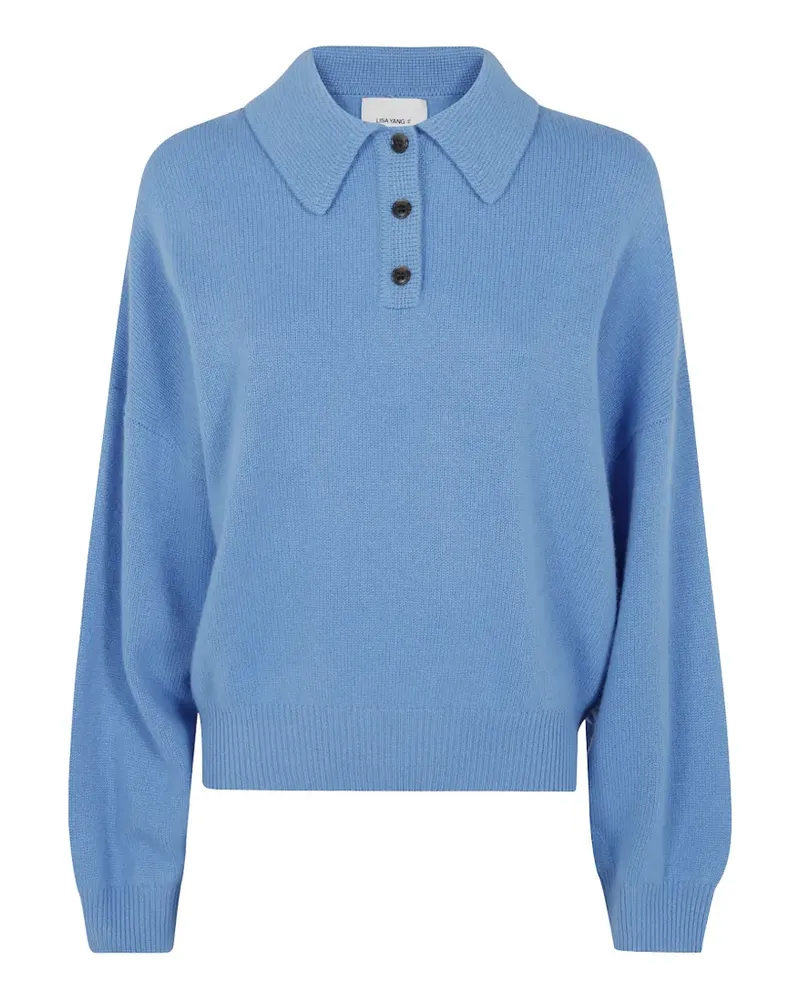 Lisa Yang polo-collar cashmere sweater - Blau Blau