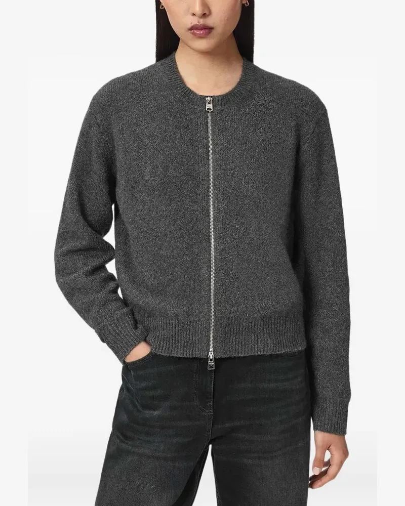 AllSaints Effie zip-up knitted cardigan - Grau Grau