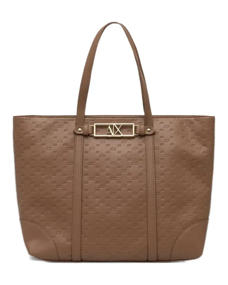 Armani Exchange logo-embossed tote bag - Braun Braun