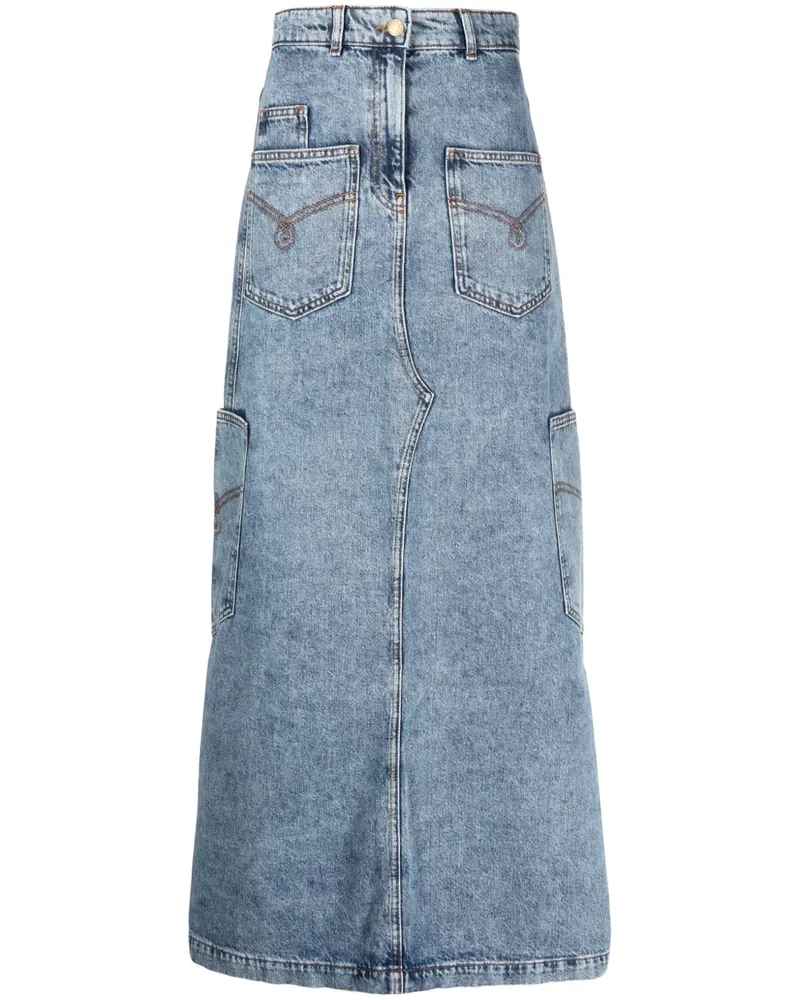 Moschino Mittellanger Jeansrock - Schwarz Schwarz