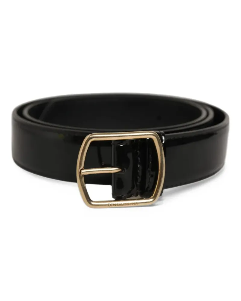 Dolce & Gabbana patent leather belt - Schwarz Schwarz