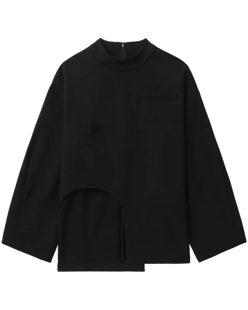 ENFÖLD Asymmetrisches T-Shirt - Schwarz Schwarz