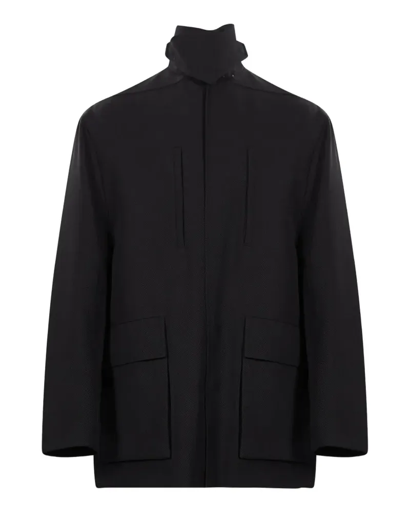 Rick Owens funnel-neck multi-pocket coat - Schwarz Schwarz