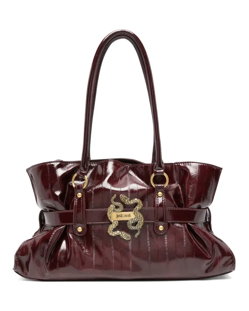 Just Cavalli Schultertasche mit Schlangen-Schild - Rot Rot