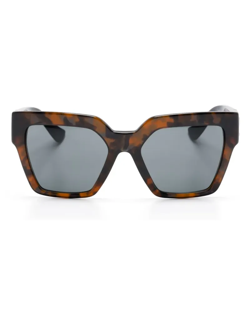 Versace Eckige Sonnenbrille mit Medusa-Motiv - Braun Braun
