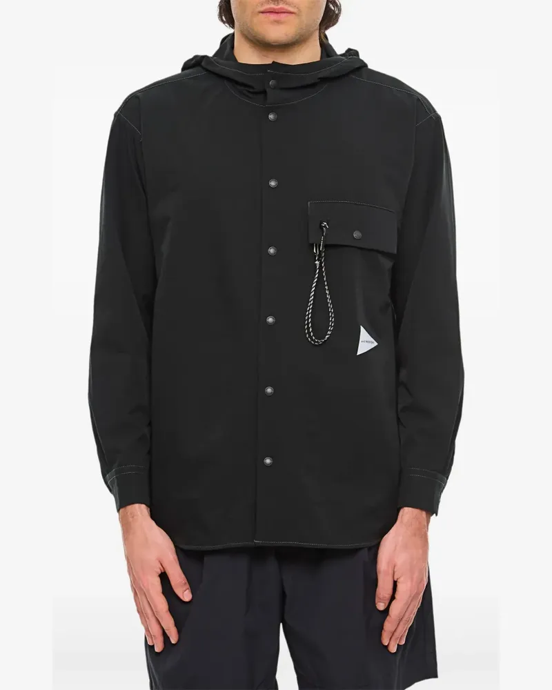 and wander Kapuzenjacke mit Logo-Print - Schwarz Schwarz