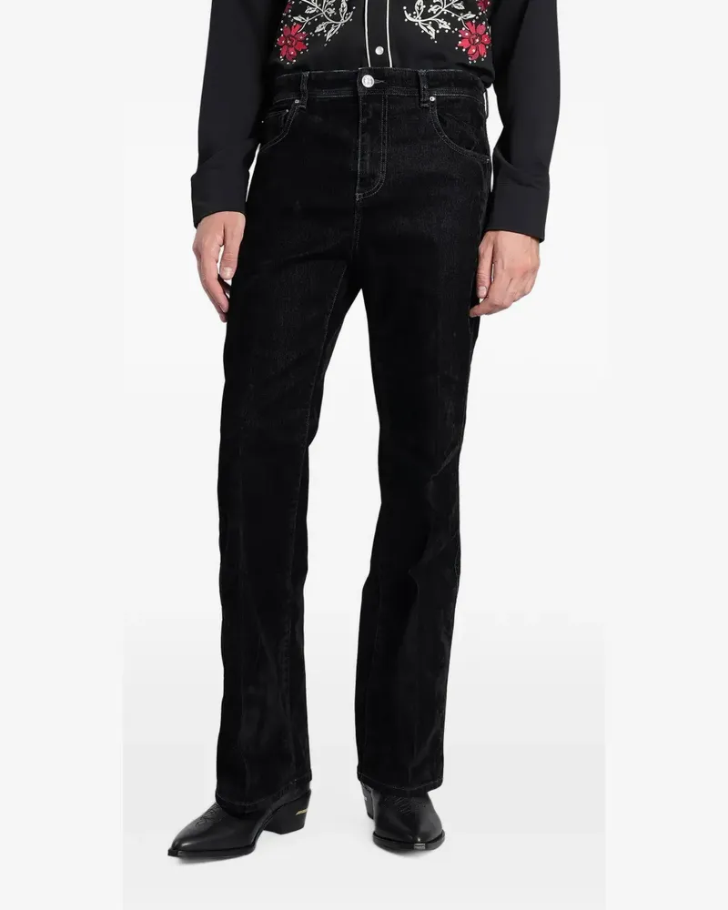 Amiri Bootcut-Jeans mit Samt-Finish - Schwarz Schwarz