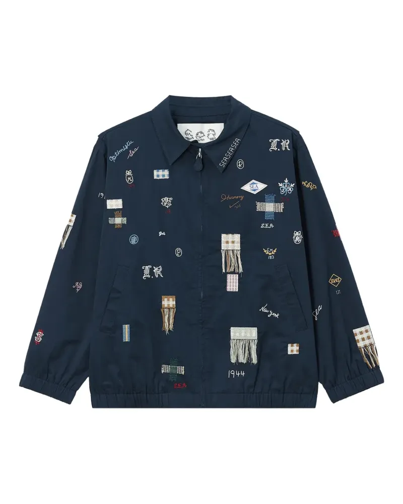Sea Bestickte Jacke mit Fransen - Blau Blau