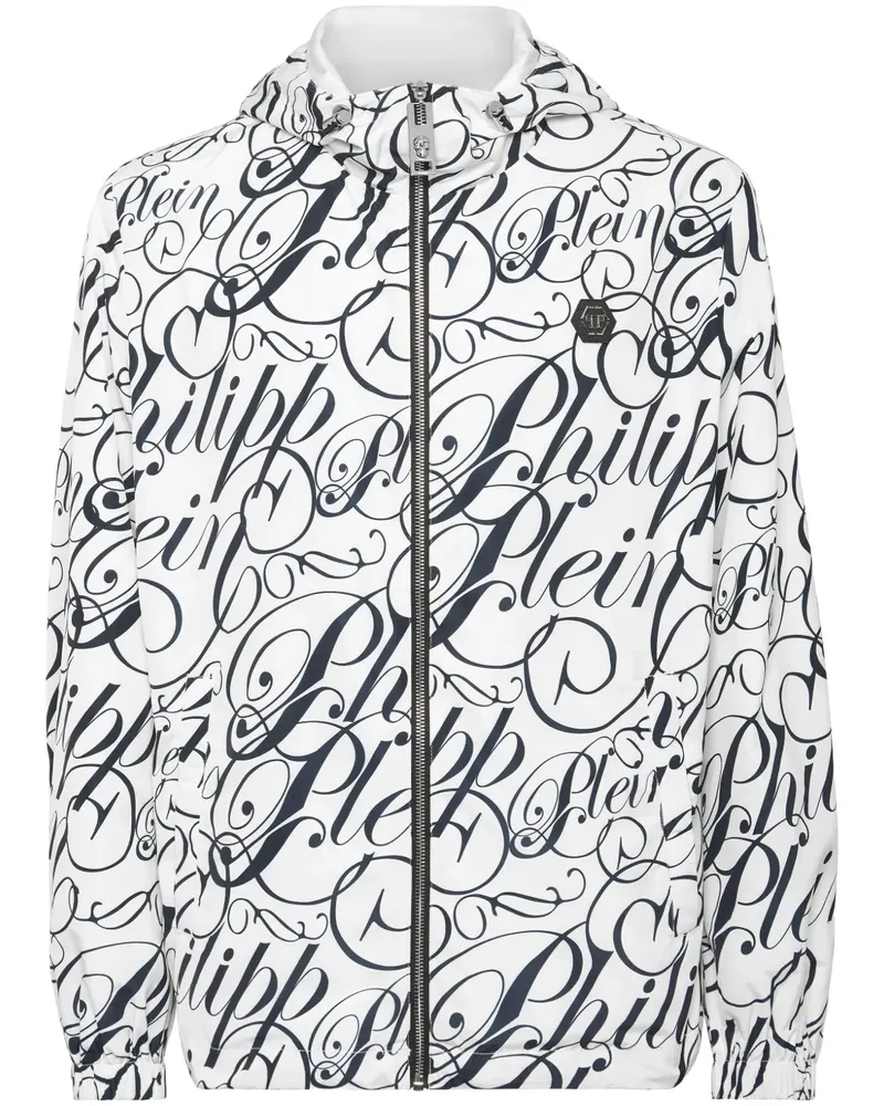 Philipp Plein Jacke mit Logo-Print - Weiß Weiß
