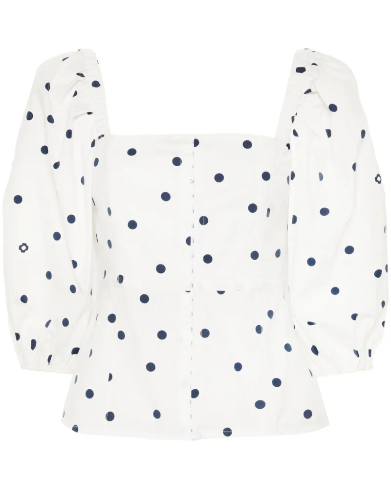 Maje polka dot-print cotton blouse Weiß