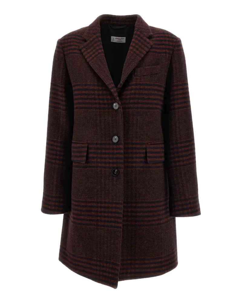 Alberto Biani check single-breasted coat - Braun Braun